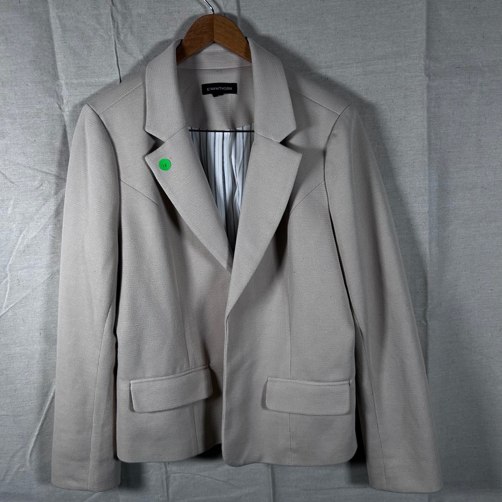 41 Hawthorn Womens XXL Beige Open Front Blazer Jacket Knit‎ Office Wear